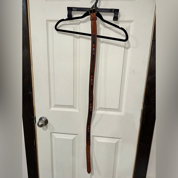 Vintage 1990s Tommy Hilfiger Flags Belt Size 38 - Picture 1 of 3